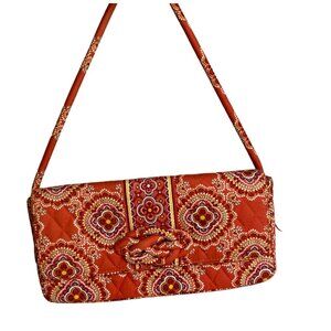 Vera Bradley retired orange paprika quilted handbag shoulder bag rectangle med